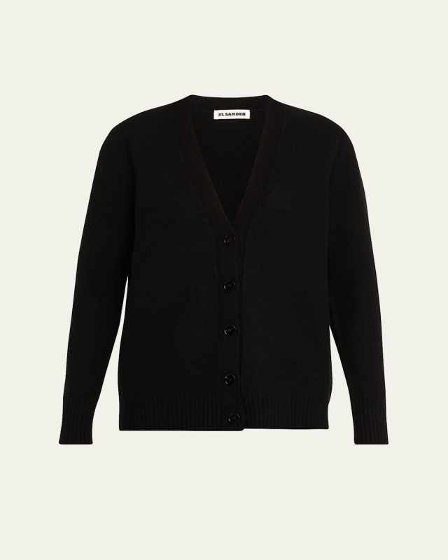 Button-Front Wool Cardigan